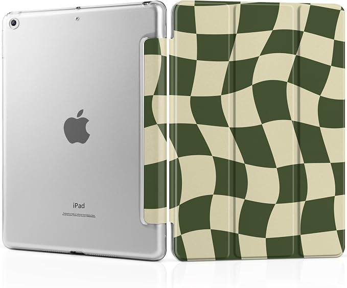 Compatible with iPad 10.2 Inch Case 2021 2020 2019 Smart Lightweight Trifold Stand Hard Plastic Transparent Cover Support Auto Sleep/Wake for iPad 10.2 9th/8th/7th Gen - Bear &amp Cherry