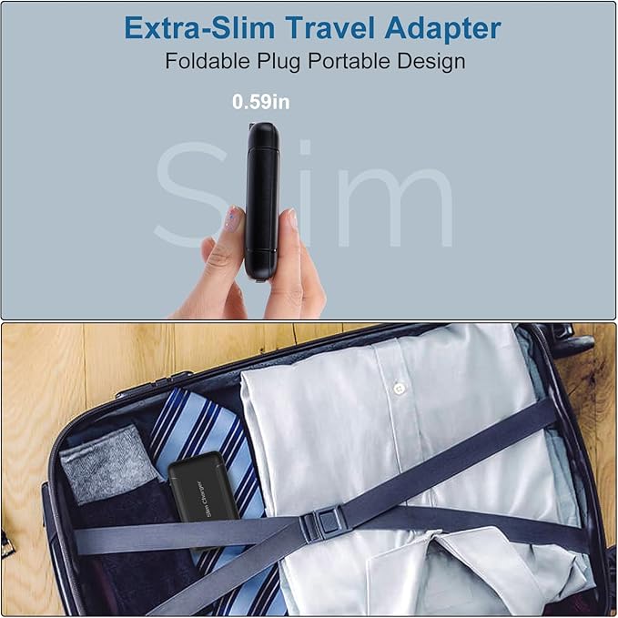 Slim USB Charger Block OKRAY Flat Dual USB Wall Charger with Foldable Plug | 3Pack Ultra-Thin 5v/3a Fast Charging Blocks USB-A Port Phone Charger Travel Adapter for iPhone 14 13 12 11 XR Galaxy S24