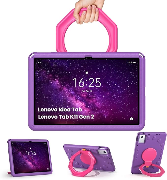Kids Case for Lenovo IdeaTab11 2025/K11 Gen 2TB-336ZU/FU | Made of non-toxic odorless EVA materialStrong drop resistance，360 degree rotating support，Suitable for children's learning