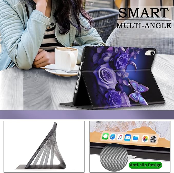 Case for iPad (A16) 11th Generation 11 Inch 2025 / iPad 10th Generation 10.9 Inch 2022 Ultra-Thin Multi-Angle Protective Cover with Auto Sleep/Wake A Dark Horse