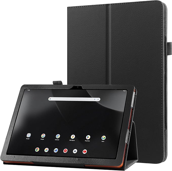 Folio Case for Onn 12.1 Inch Pro Tablet 2024 Model - Folding Slim PU Leather Protective Cover (Black)