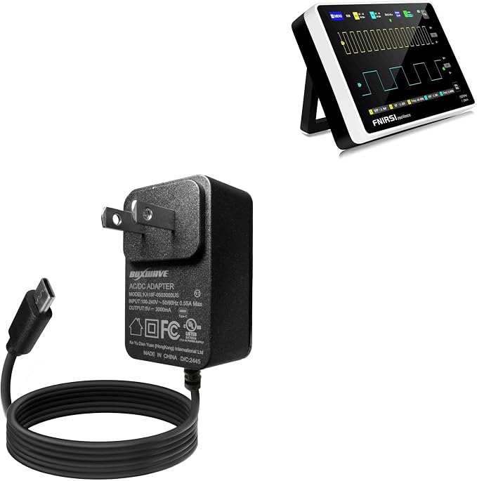 BoxWave Charger Compatible with FNIRSI 1013D - Wall Charger Direct (15W) Rapid Charge Your Device with Built-in 3ft Cable