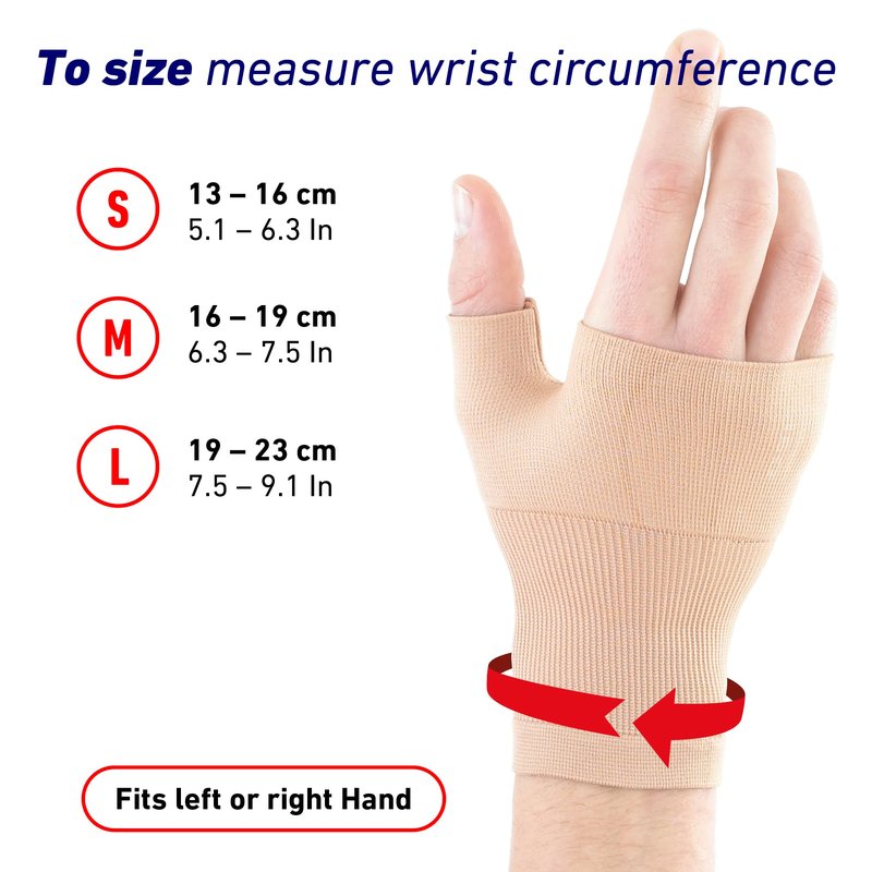Neo-G Wrist and Thumb Support for Arthritis, Joint Pain, Tendonitis, Sprain - Wrist Brace Wrist Compression Hand Support - L - Beige