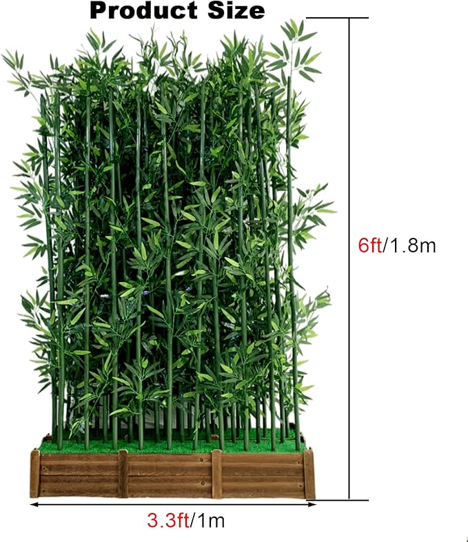 16-Pack 6ft Artificial Privacy Fence | Faux Plant with Realistic Silk Leaves for Indoor Decor & Outdoor Garden – UV-Protected, Waterproof Tall Screen Set