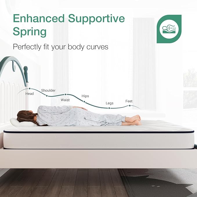 Novilla 8 inch Twin XL Mattress for Kids,Foam and Spring Hybrid Mattresses for Comfortable Sleep,Steel Coils for Durable Support,CertiPUR-US Certified Foam,Youth/Guest Rooms,Twin XL Mattress in a Box