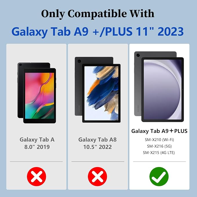 Cover for Samsung Galaxy Tab A11+ Plus/A9+ Plus Case with Screen Protector Galaxy Tab A11+/A9+ 11 inch 2025/2023 Released with Butterfly Stand Shoulder Strap Shockproof case for Kids Girl Colorful