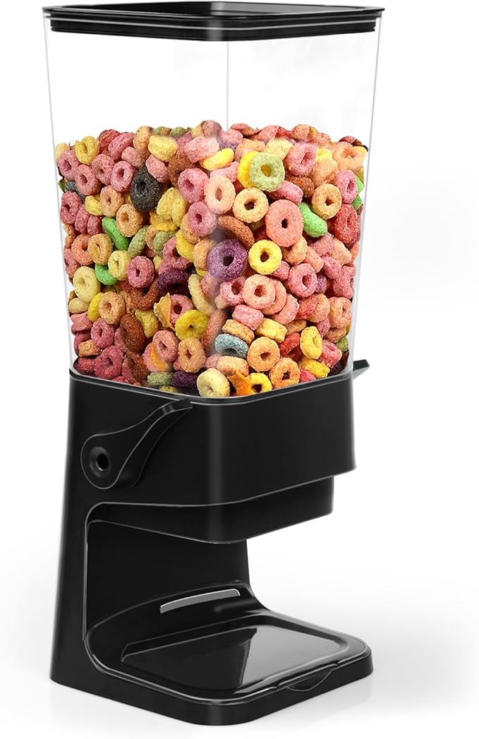 Cereal Dispenser Countertop with 4 Pack Bowls and Spoons 5.5 Qt Large Cereal Storage Container Holder for Pantry Dry Food Nut Dispenser Snack Candy Organizer Kitchen Organization for Oatmeal Granola