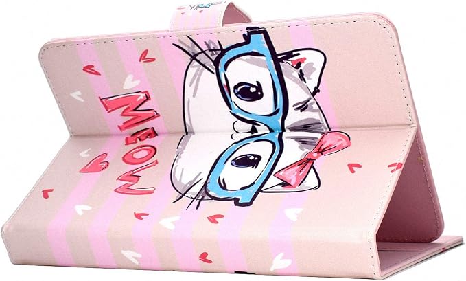 Universal 7 Inch Tablet Case Techcircle Ultra Slim Lightweight PU Leather Stand Folio Flip Wallet Protective Shell Case [Card Slots] [Magnetic Closure] for All 7 Android Tablet PC Cherry Blossom
