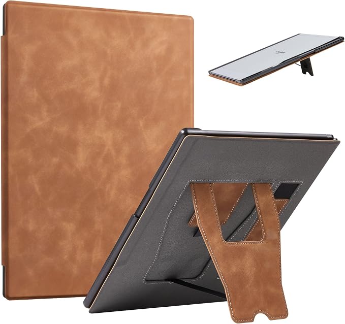 CoBak Stand Case for Remarkable 2 Paper Tablet 2020 10.3 with Hand Strap | Lightweight and Hard Back Shell Protective Book Folio Cover with 2 Kickstand Stand Angles and Pen Holder Features Black