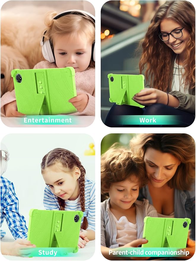 Case for Raemond K80 Tablet 10 Inch Android 15WUNIAK Hollow Back DesignHeat Dissipation Shockproof Lightweight Adjustable Kickstand Silicone Shell&ampKids Friendly Soft CaseBlack