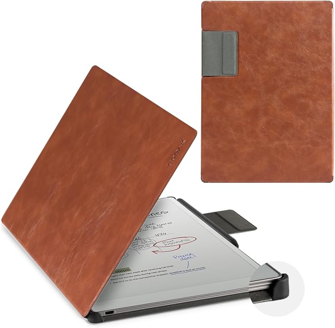 CoBak Premium Magnetic Case for Remarkable Paper Pro 2024 Released 11.8 inch PU Leather Smart Auto Sleep/Wake Book Folio Cover with Corner Protection and Pen Holder Strap Coffee Brown
