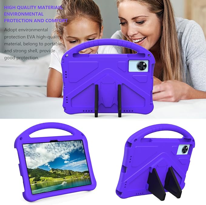 YRH Kids Case for Lenovo Idea Tab 11 inch Tablet 2025 Model TB336FU EVA Shockproof with Stand Handle Black