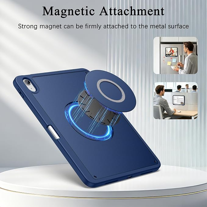 Supveco Magnetic Case for iPad A16 11th/10th Generation 11 2025/10.9 2022 | Slim Lightweight Soft TPU BumperMagnetic Hard PC Back Cover with Pencil Holder Drop ProtectionSupports Touch IDBlack