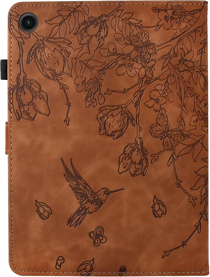 Kindle Fire Max 11 Case 13th Generation 2023 Release Fire Max 11 Tablet Case Embossed Suede Leather Folio Stand Cover with Auto Wake/Sleep &amp Card Slot &amp Pen Holder Brown Bird Flower Embossi