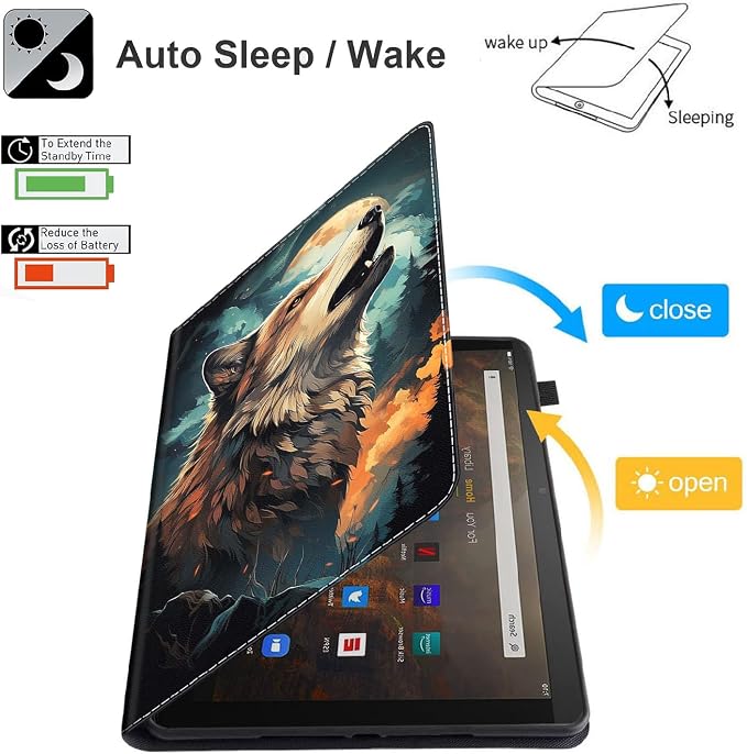 Case for Amazon Kindle Fire Max 11 Case (13th Gen 2023 Release) 11，Slim Fit Foldable Standing Cover Case with Auto Sleep/Wake for Fire 11 Max Tablet，Skull and Fire