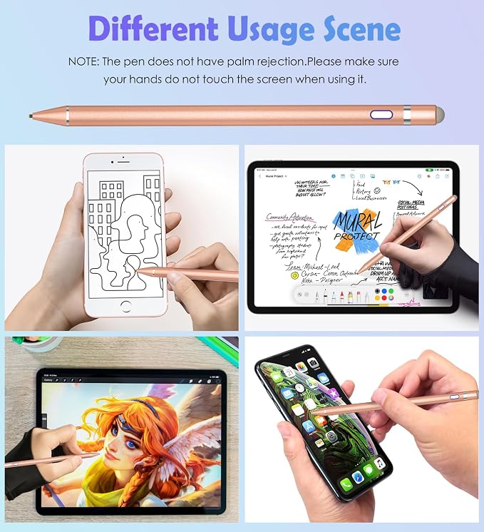 Active Stylus Pen for Touch ScreensDual Pen Tips for iOS &amp Android Drawing &amp WritingHigh Precise Digital Pencil for Apple iPhone 16/15/14/13/12/11/X/8iPad Air/Pro/MiniPhone/Tablet/Sam-sung