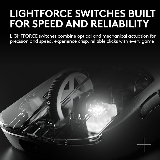 Logitech G PRO X Superlight 2c Wireless Gaming Mouse, 51 g pro-Grade Compact Mouse with 5 programmable Buttons, USB-C Charging, 44K DPI Sensor, up to 8 kHz Polling for PC/Mac - Black