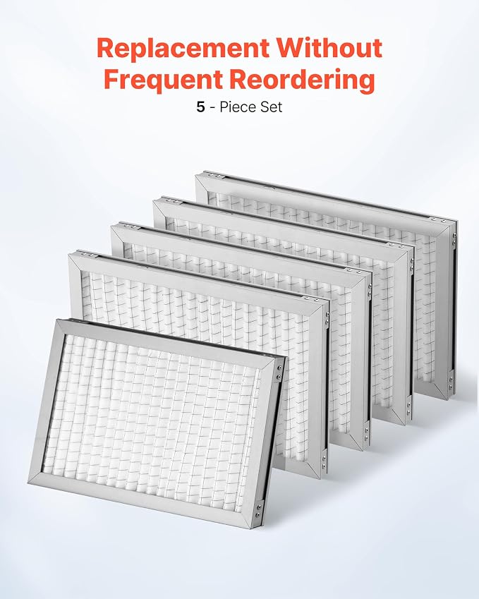 VEVOR Lab Fume Hood Filter, 14.06 x 8.74 x 0.83 in, 5 Pieces Replacement