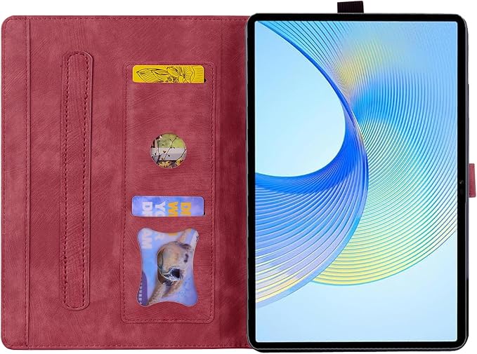 Case for Honor MagicPad 3 Pro 12.3 12.3 2026Multi-Angle Viewing PU Leather Folio Stand Cover with Pencil HolderShockproof Protective Case for Honor MagicPad 3 Pro 12.3 2026Rose Red