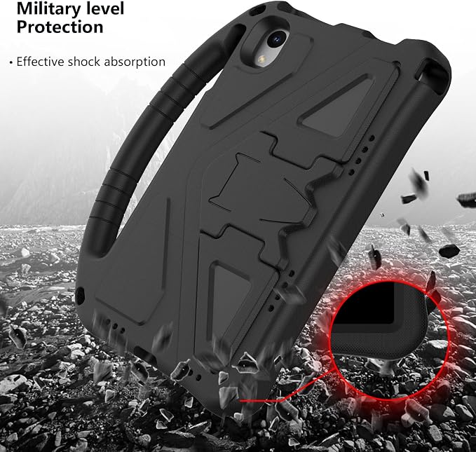 YRH for Urao C107 10.1 inch Tablet Case 2024 Kids EVA Shockproof Cover with Handle Kickstand for Urao Android Tablet 10.1'' (Black)