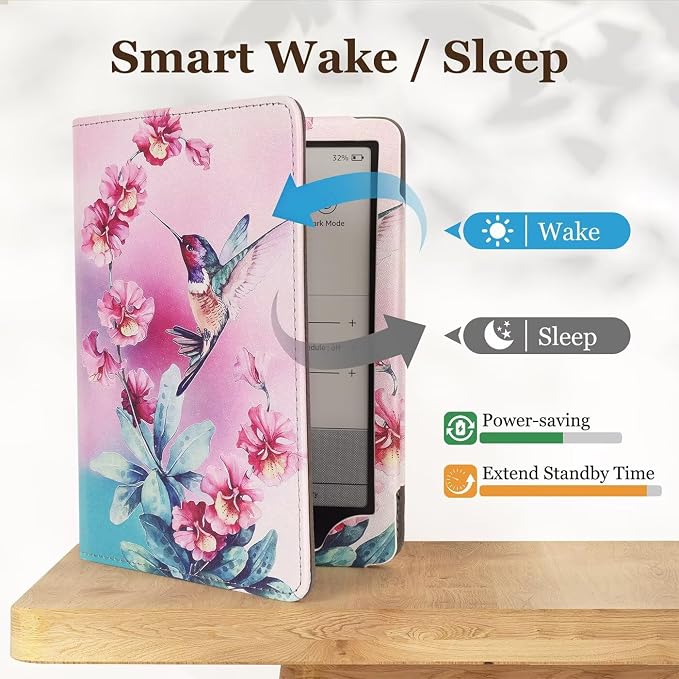 Fancity Case for Kindle Paperwhite 7/6.8 12th/11th Generation 2025 2024 | PU Leather Case with Auto Wake/Sleep Hand Strap for Kindle Paperwhite/Colorsoft Signature Edition 2021 Monet's Garden