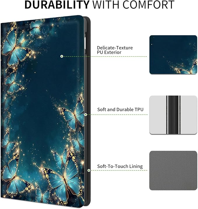 Case for iPad (A16) 11th Generation 11 Inch (2025) for iPad 10th Generation Case 10.9 Inch (2022)Slim Shockproof Shell PU Leather Stand Cover w/Auto Sleep Wake-American Eagle Rebirth of Fire