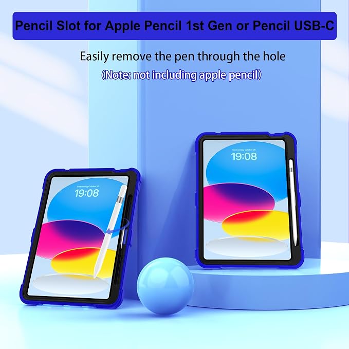 Case for iPad 11 11th Gen (A16) 2025 &amp 10th Gen 2022 10.9 Purple+Green | Kickstand | With Pencil Holder | Drop-Proof Silicone+Hard Shell | Raised Edge Protects Screen&ampCamera | Heavy Duty Pr
