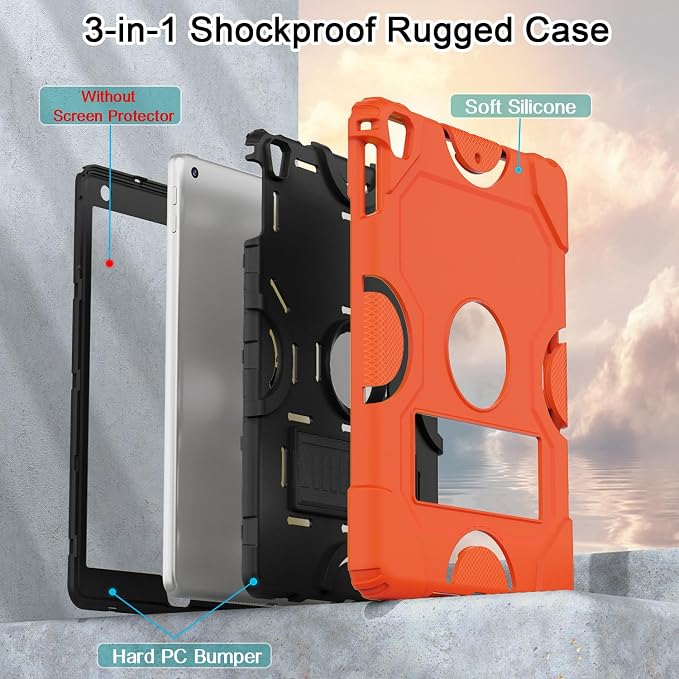 ZoneFoker Case for iPad 6th/5th Generation (9.7 Inch 2018/2017 Model) iPad Air 2 / 1st iPad Pro 9.7 Heavy Duty Shockproof Rugged Protective Case Alpine Green
