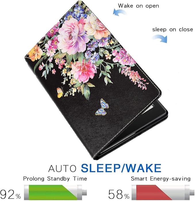 Kindle Fire Max 11 Case 13th Generation 2023 Release Fire Max 11 Tablet Case Embossed Suede Leather Folio Stand Cover with Auto Wake/Sleep &amp Card Slot &amp Pen Holder Brown Bird Flower Embossi