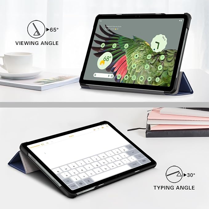 Case for Google Pixel Tablet 11inch 2023 Release Folio Slim Cover Lightweight Hard Shell Protective Case with Multi-Angle StandBlack