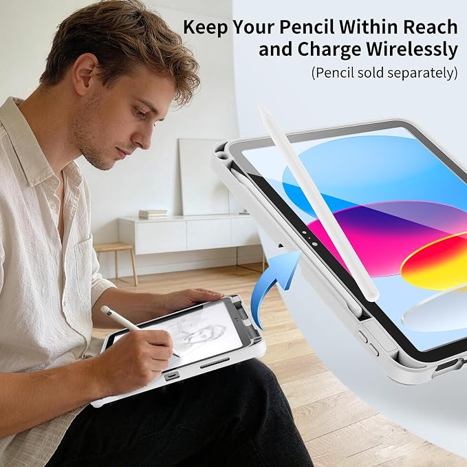 Case for iPad Air 11-inch (M4 2026/ M3 2025/ M2 2024) &amp 10.9-inch (5th/ 4th Gen) 2022/2020Dual Metal Foldable Stand Any Angle Support with Pencil Holder (Black)