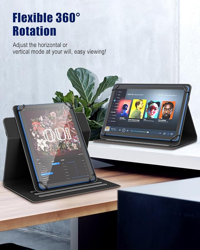 TiMOVO Universal Rotating Case for 11 Inch Tablet Black | 360 Degree Rotating Stand Pen Pocket 9 10 10.1 Inch Android Touchscreen Compatible