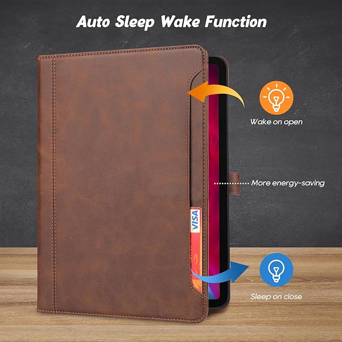 Flip Case for Apple iPad 10.2 9th 8th 7th Generation 2021/2020/2019 Pencil Holder Smart Cover Auto Sleep Wake Protective Documents Pocket Stand Snap Closure Case for iPad 10.2 Inch Black