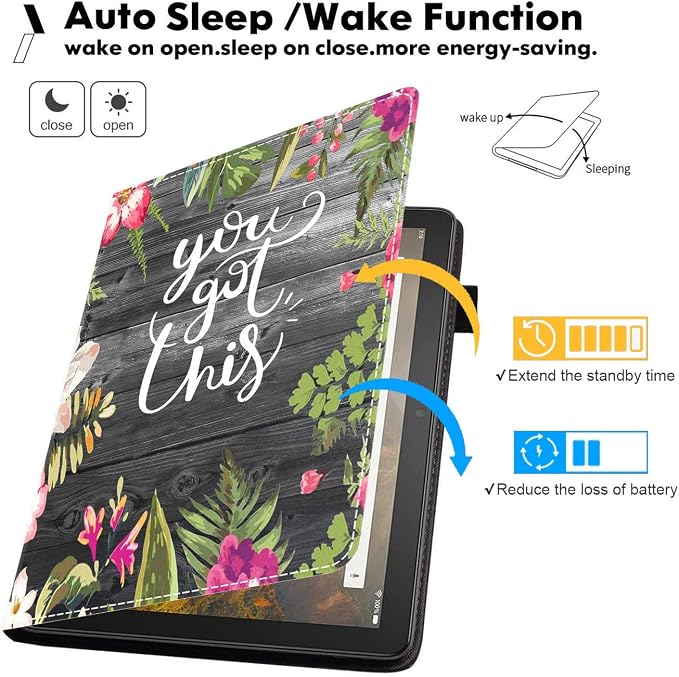 Case for Amazon Kindle Fire HD 10 &amp Fire HD 10 Plus Tablet (11th Generation 2021 Release) Premium PU Leather Stand Cover with Smart Auto Wake American Flag Deer