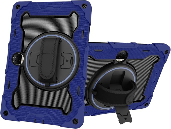 Tablet Case for Honor Pad 9 12.1 Kids Rainbow Heavy Duty Silicone Shockproof Case with Pencil Holder Shoulder Strap Rotating Fold Kickstand Hand Strap