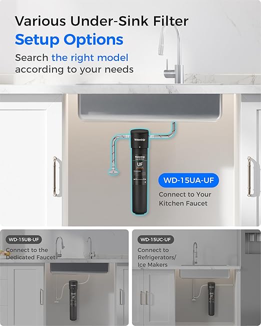 Waterdrop 15UA-UF 0.01 μm Ultra Filtration Under Sink Water Filter System
