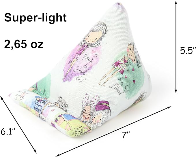 Handmade Phone Pillow Holder - The Wedge Mobile Device Stand - Fabric Phone Stand for All iPhones All Smartphones! 7 x 6.1 x 5.5 Inches (ABC)