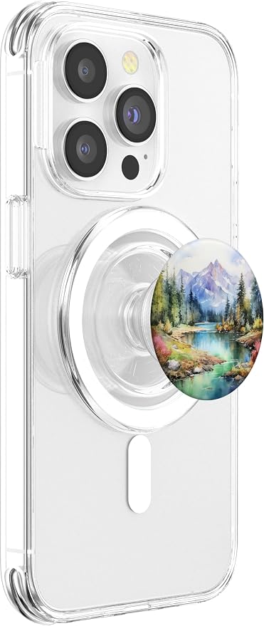 Watercolor Mountains Landscape Lake Nature PopSockets PopGrip for MagSafe