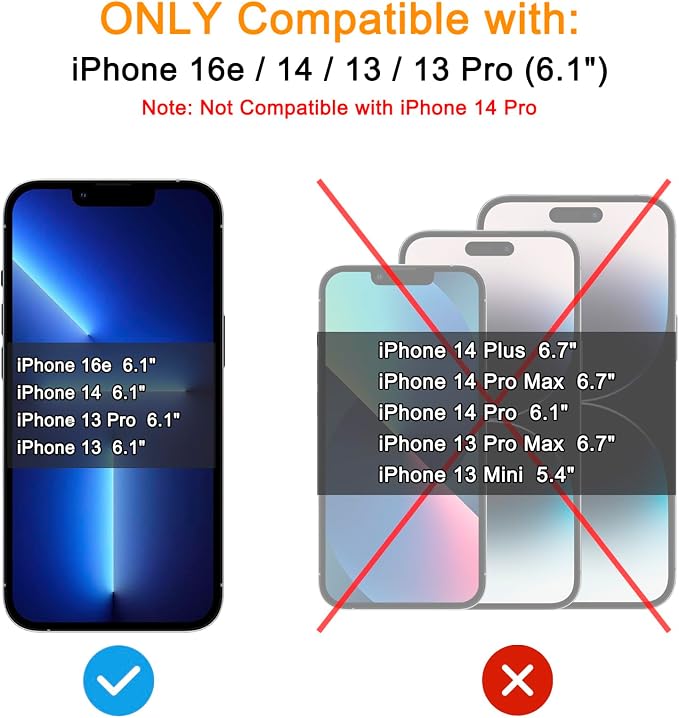 TECHO Privacy Screen Protector Compatible with iPhone 16e / iPhone 14 / iPhone 13 / iPhone 13 Pro Tempered Glass Film (Edge to Edge Full Coverage) (Anti Spy) (Case Friendly) (2 PACK) (6.1 inch)