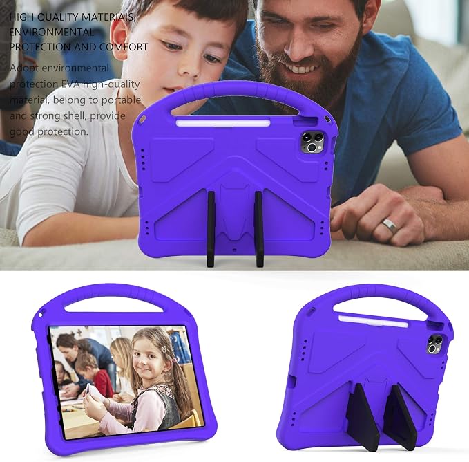 Dteck Kids Case for iPad 10.2 - Shockproof Rugged EVA Handle Stand Child Proof Case for iPad 9/8/7 Generation Black