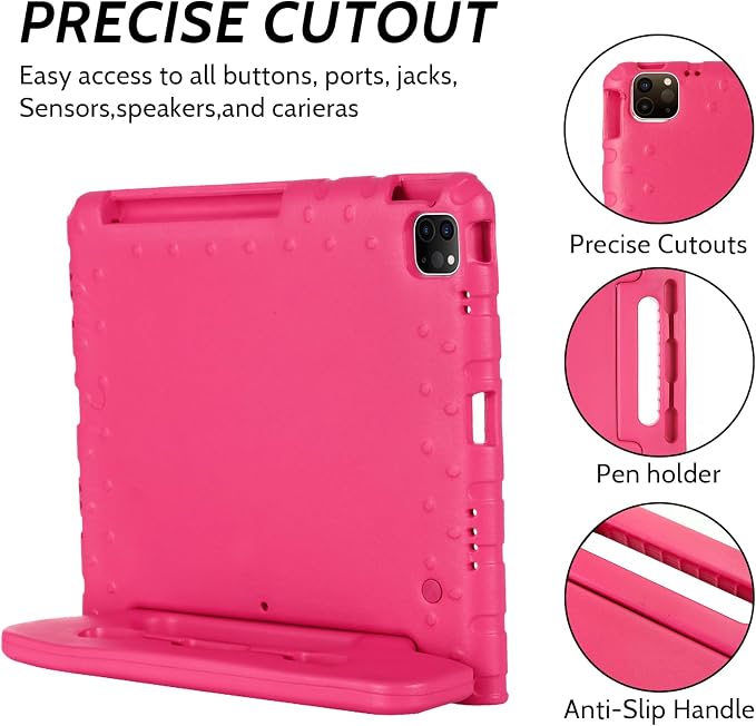 Dteck Kids Case for iPad 10.2 - Shockproof Rugged EVA Handle Stand Child Proof Case for iPad 9/8/7 Generation Black