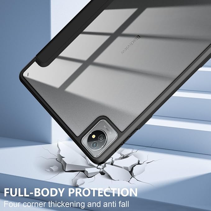 Case Compatible Blackview Tab 70 WiFi 10.1 TabletAnti-Collision Transparent Back Shell Cover with Auto Wake/Sleep FunctionBlack