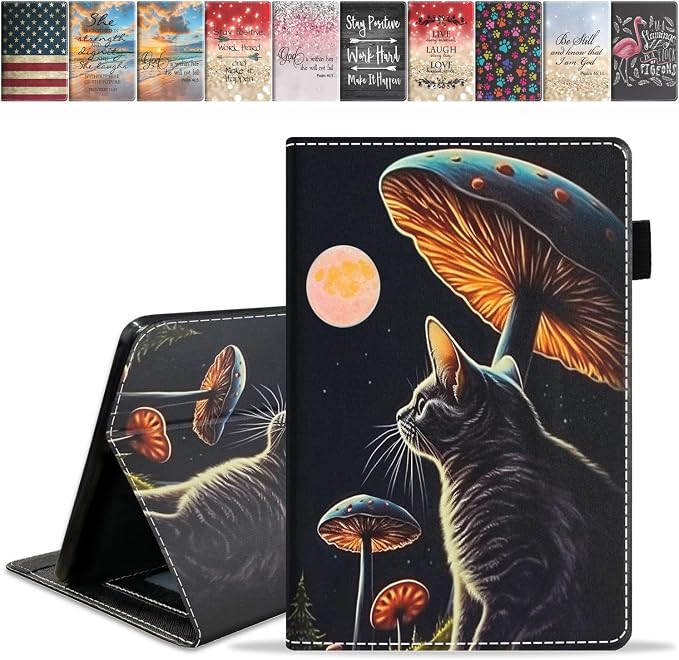 Case for Amazon Kindle Fire HD 8/Fire HD 8 Plus Tablet (12th/10th Generation 2024/2022/2020 Release) Slim PU Leather Cover with Card Slot &amp Auto Wake/Sleep African American Women