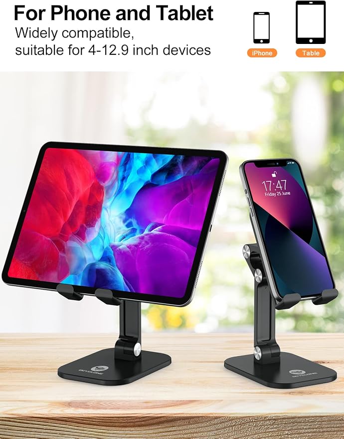 1 PCS Phone Stand Adjustable + 1PCS Tablet Stand 360° Rotated