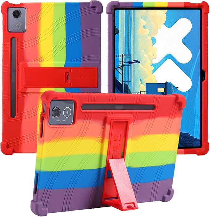 for Lenovo Idea Tab Pro 12.7 inch Tablet CaseBOVUGAC Soft Silicone Adjustable Stand Shockproof Kids Friendly for Lenovo Idea Tab Pro Tablet(Black)