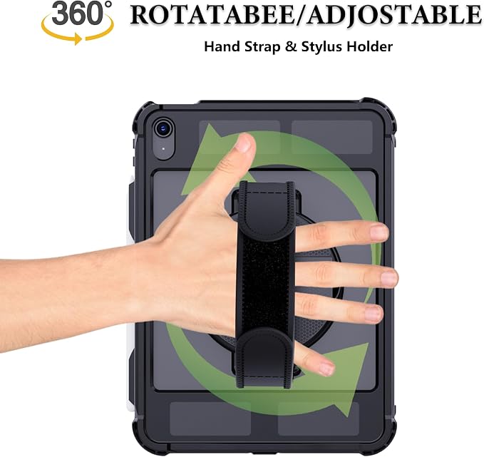 for iPad (A16) 11th Generation 2025 / 10th Generation 2022 Waterproof Case [Built-in Screen Protector] [IP68 Waterproof] [Military Drop Proof] Heavy Duty Shockproof Protective Cover Black