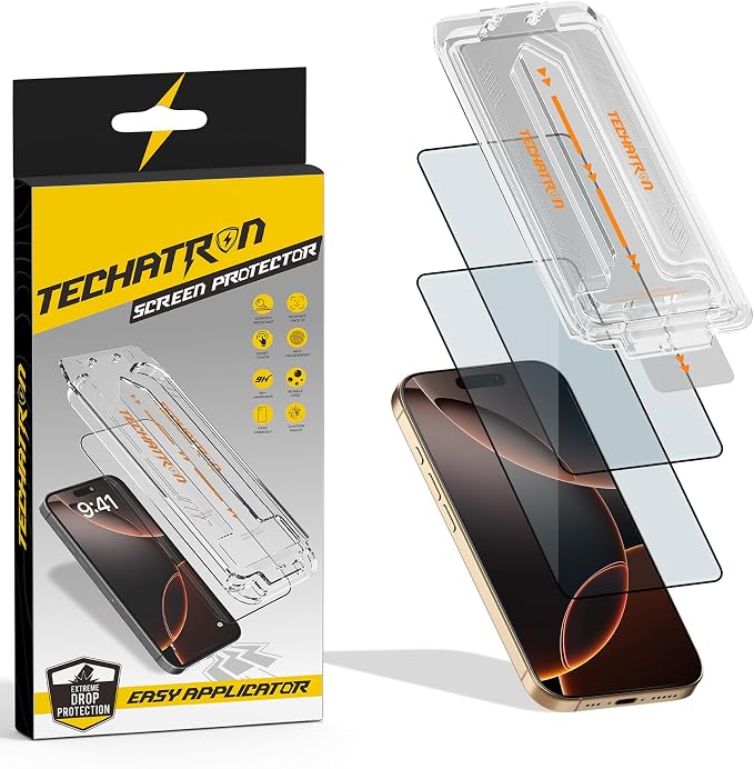Tempered Glass for iPhone 15/16 Screen Protector Easy Install 9H+ Hardness Edge to Edge Coverage Thin &amp Ultra Clear Easy Applicator Pack of 2