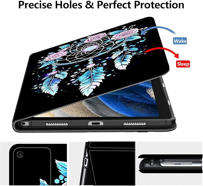 DIGTIALLL Case for Amazon Kindle Fire 7 Inch Tablet (9th/7th/5th Generation 2019/2017/2015 Release) PU Leather Smart Protective Cover with Auto Sleep/WakeBeach Palm Trees