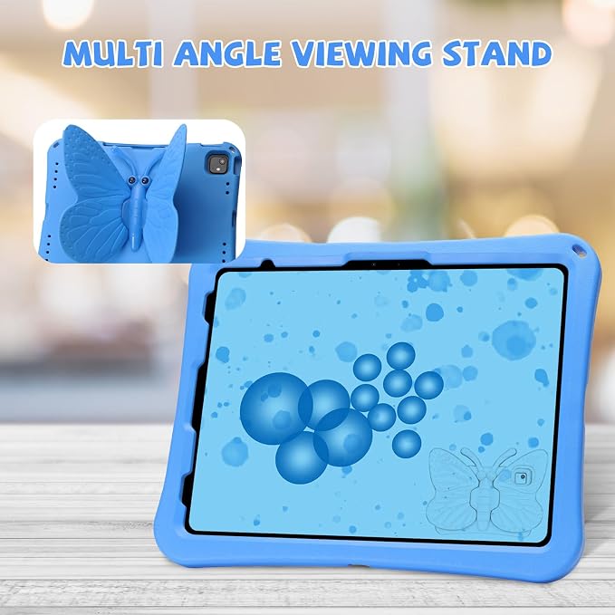 Kids Case for iPad Air 13 (2026/2025/2024) M4/M3/M2 &amp iPad Pro 13 2024 &amp iPad Pro 12.9 Cover 6th/5th/4th/3rd Gen (2022/2021/2020/2018) DIY Figures EVA Rubber Handle Stand Shockproof Bumper
