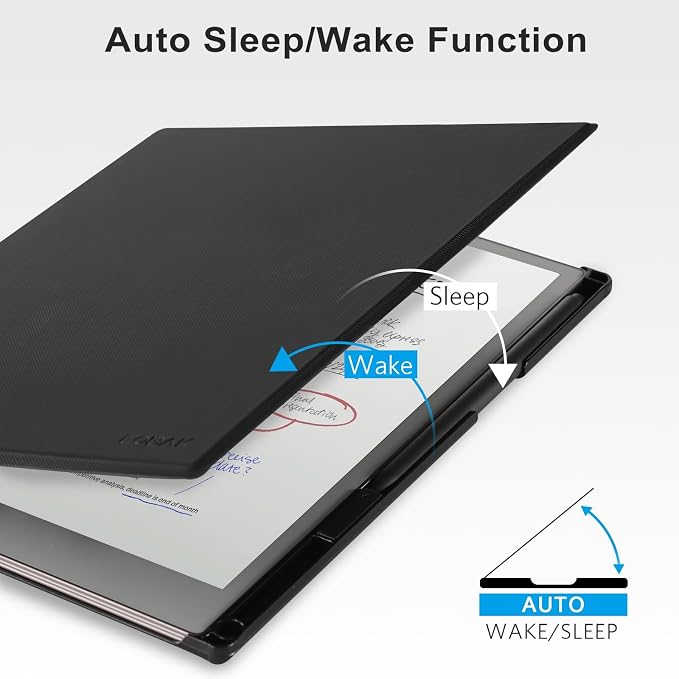 CoBak Stand Case for Remarkable Paper Pro Tablet 11.8 with Hand Strap | Auto Sleep/Wake Folio Lightweight Protective Cover with Pen Holder and Nibs Holder for 11.8 inch 2024 Released (Notebook)